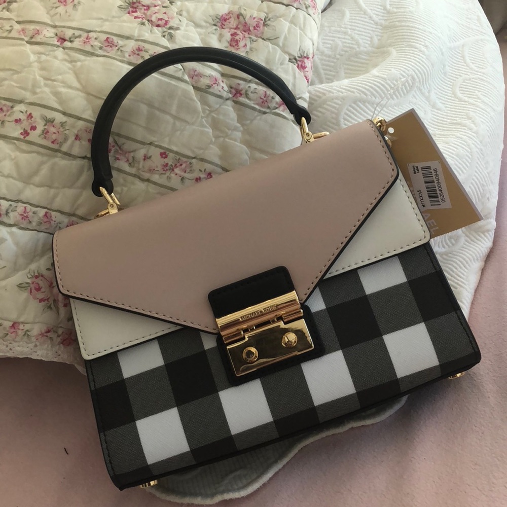 Michael Kors pink/black satchel